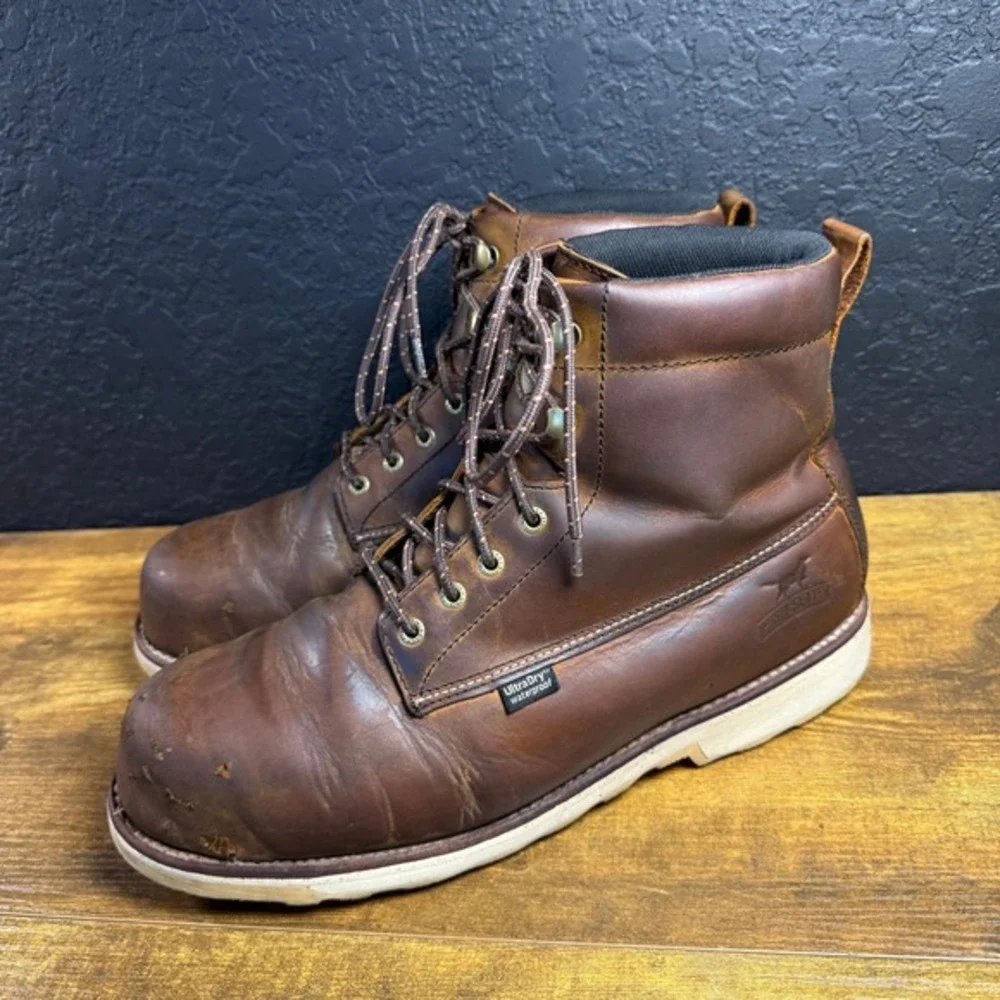 Irish Setter Ashby 83622 Brown Leather UltraDry Waterproof Work Boots Mens 12 E2